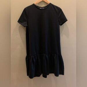 Zara Scandi-Style Black Midi Dress